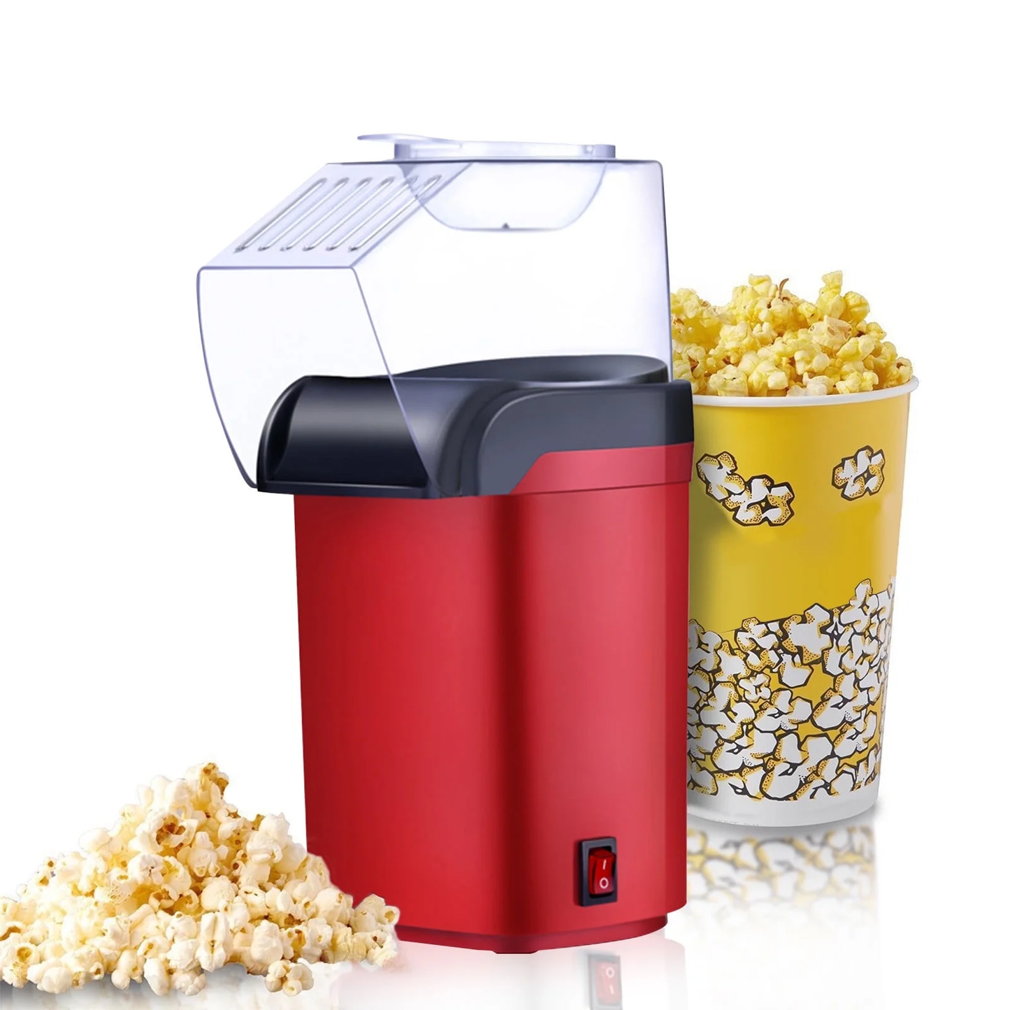 Automatic Electric Popcorn Maker with High Popping Rate Compact Air Popper for Home Kitchen Movie Night Party
