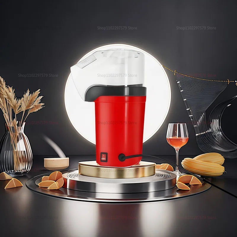 Automatic Electric Popcorn Maker with High Popping Rate Compact Air Popper for Home Kitchen Movie Night Party